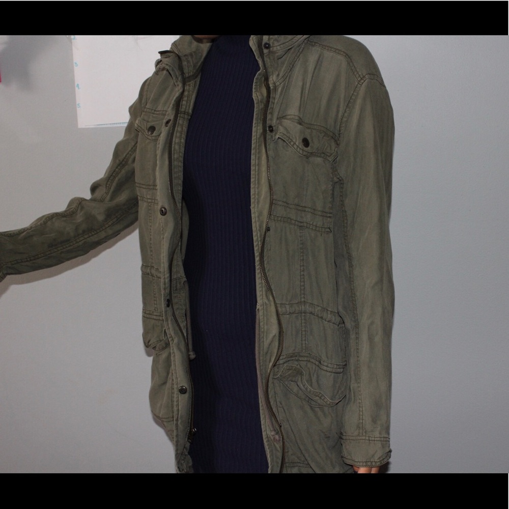 Long Utility Jacket | Hunter green
